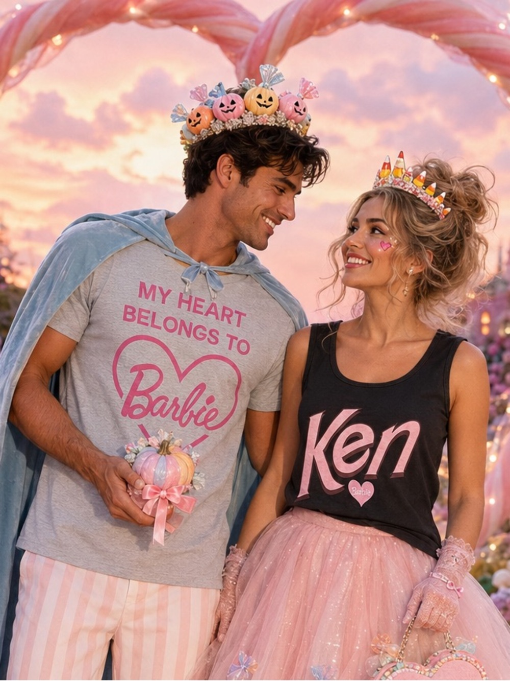 Barbie Ken Couples Halloween Costume Tee Shirt Set Men’s L Women’s M